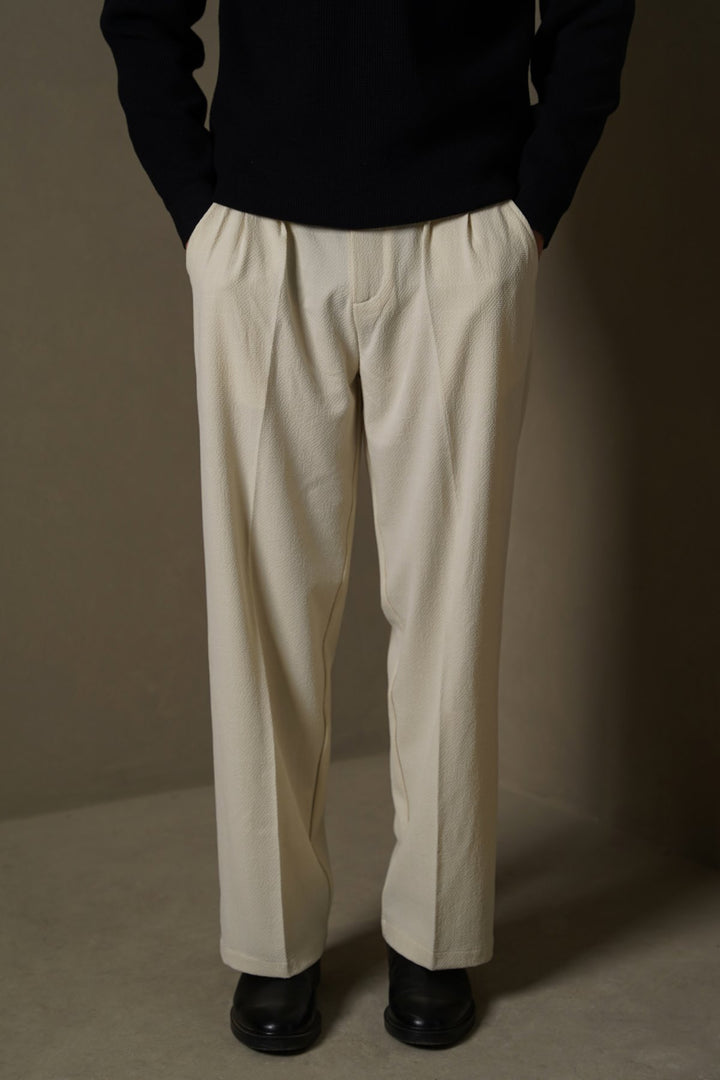 BEIGE LOOSE TAILORED PANTS