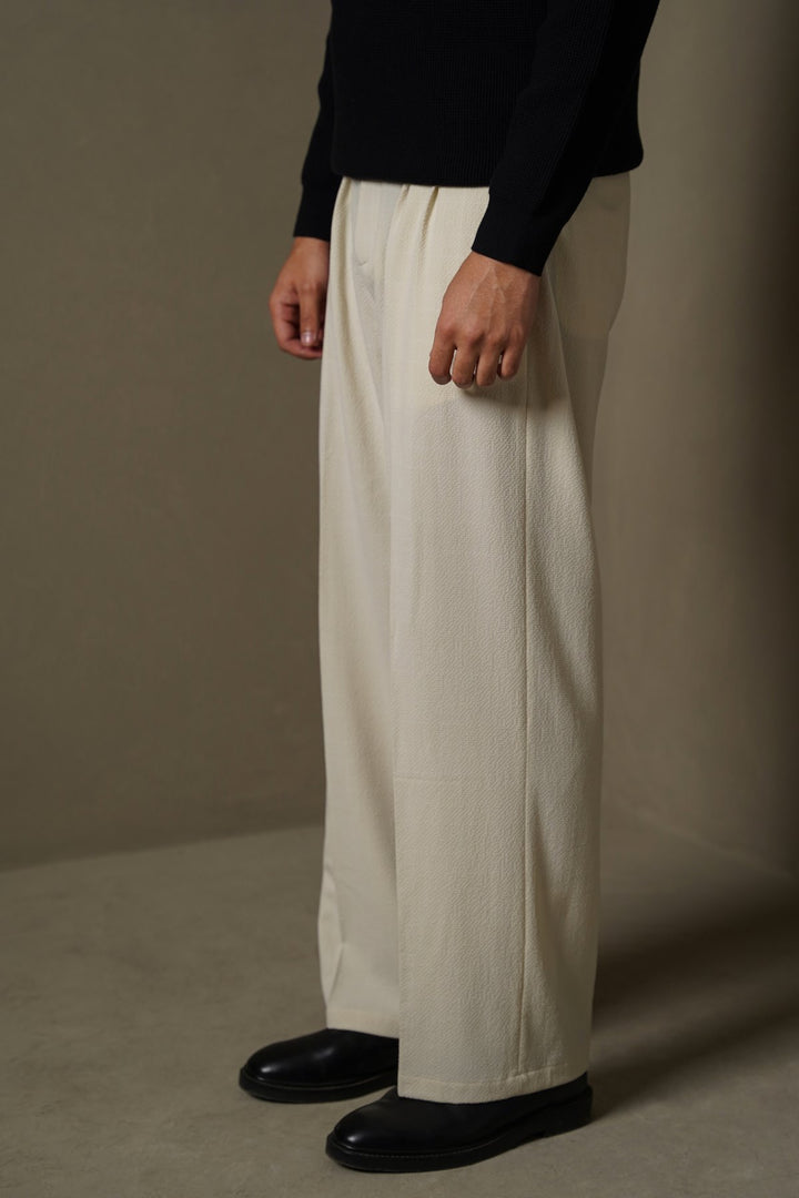 BEIGE LOOSE TAILORED PANTS