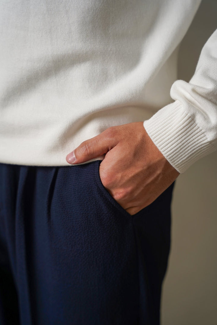 NAVY LOOSE TAILORED PANTS