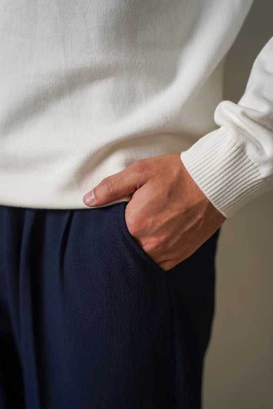 NAVY LOOSE TAILORED PANTS