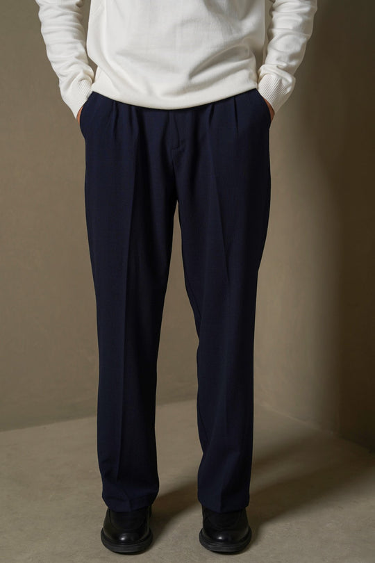 NAVY LOOSE TAILORED PANTS