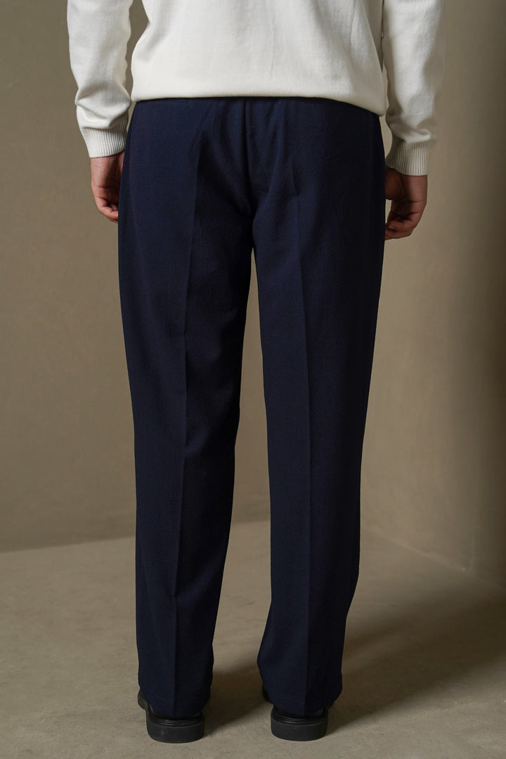 NAVY LOOSE TAILORED PANTS