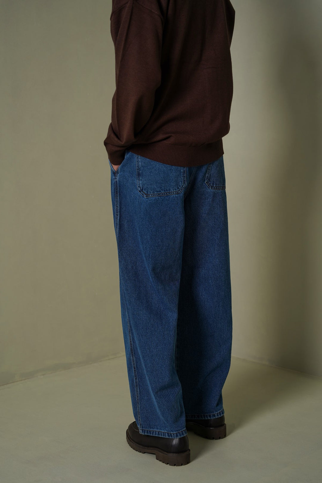 3D PLEAT DENIM PANTS