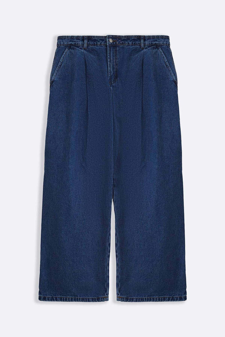 3D PLEAT DENIM PANTS