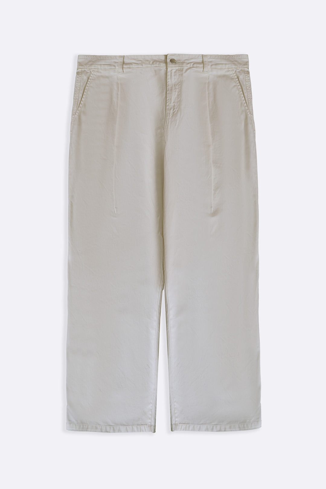 ECRU 3D PLEAT DENIM PANTS