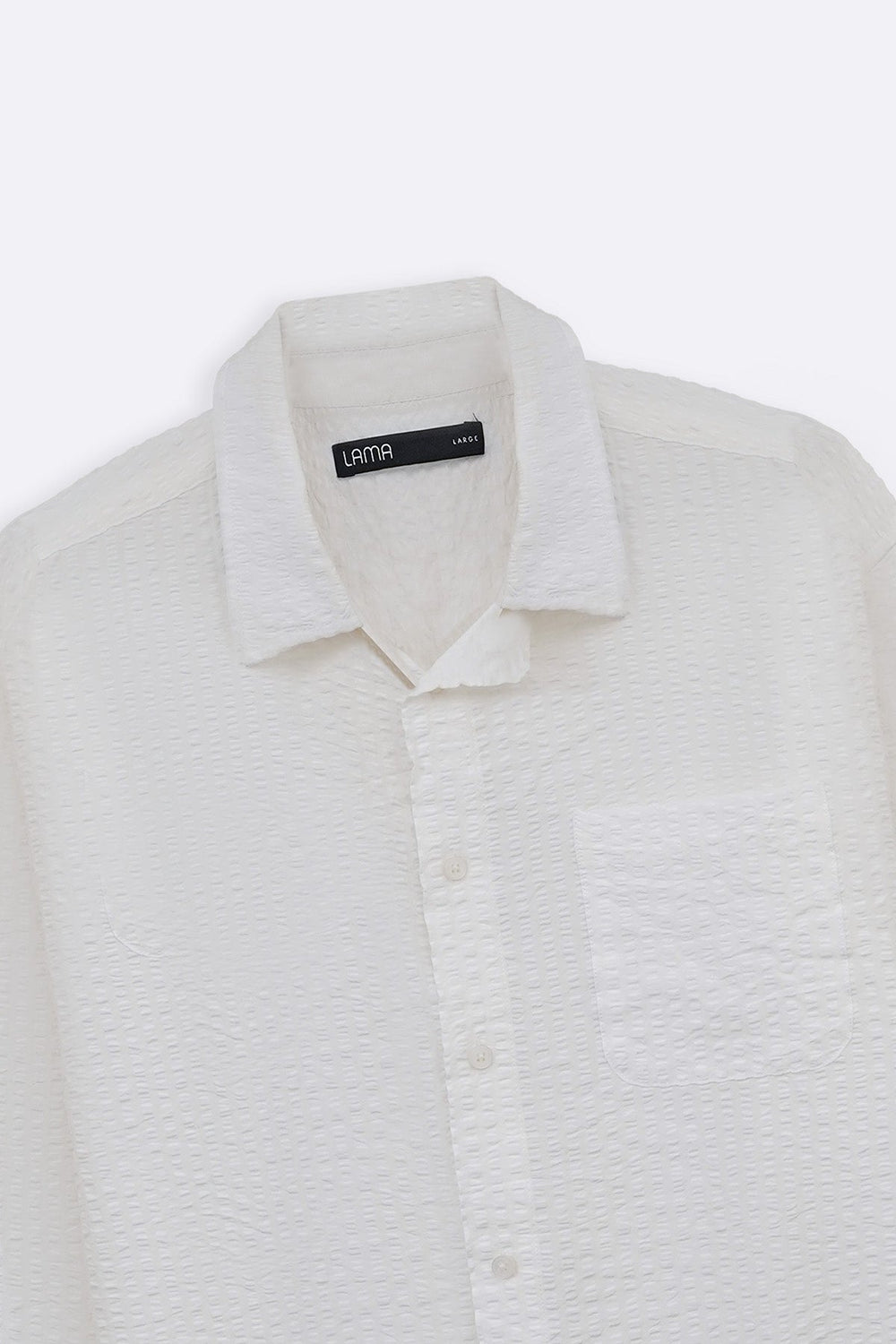 WHITE SEERSUCKER FLOWY SHIRT