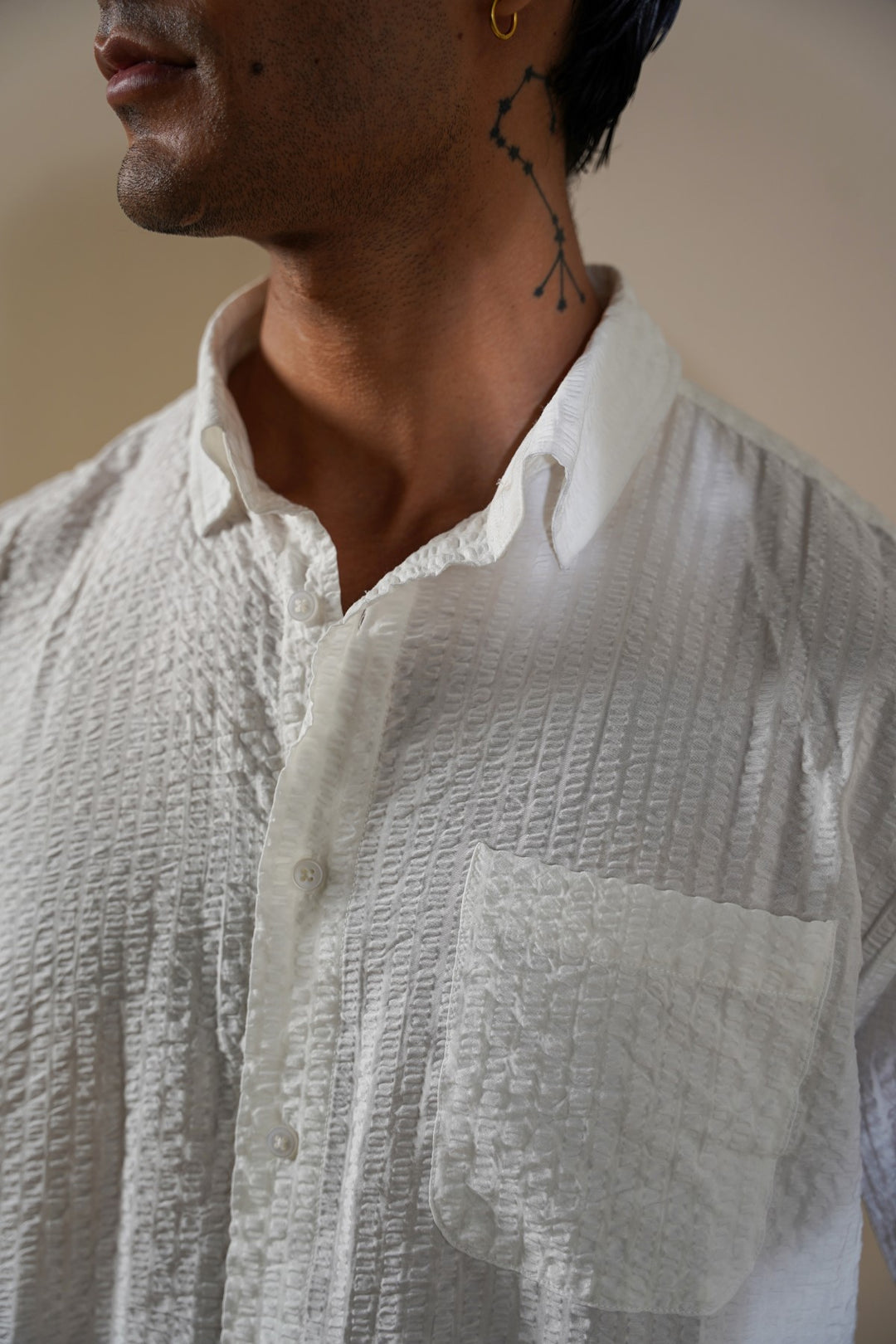 SEERSUCKER FLOWY SHIRT