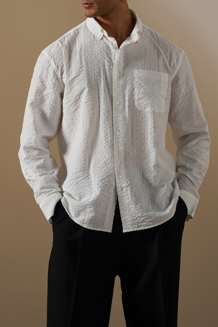 SEERSUCKER FLOWY SHIRT