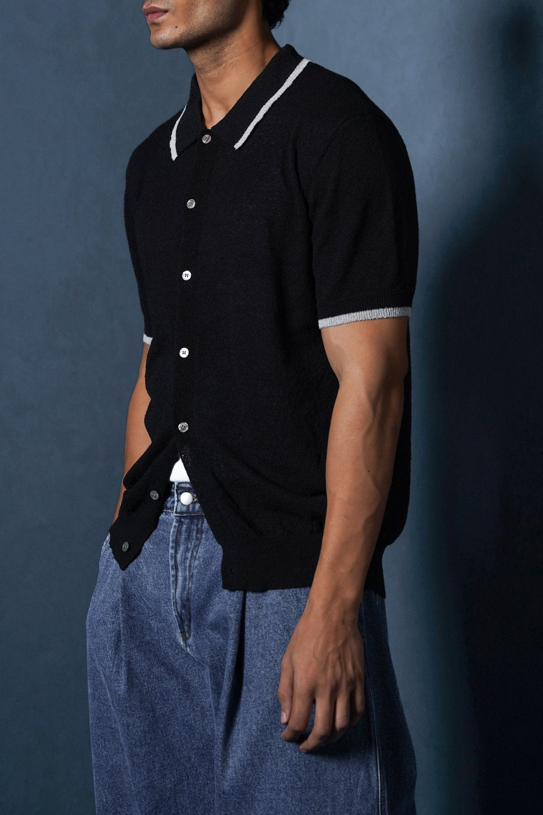 BLACK CLUB POLO CARDIGAN