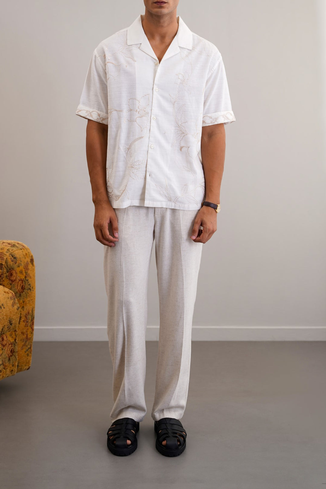 OFF WHITE LINEN VINES SAFARI