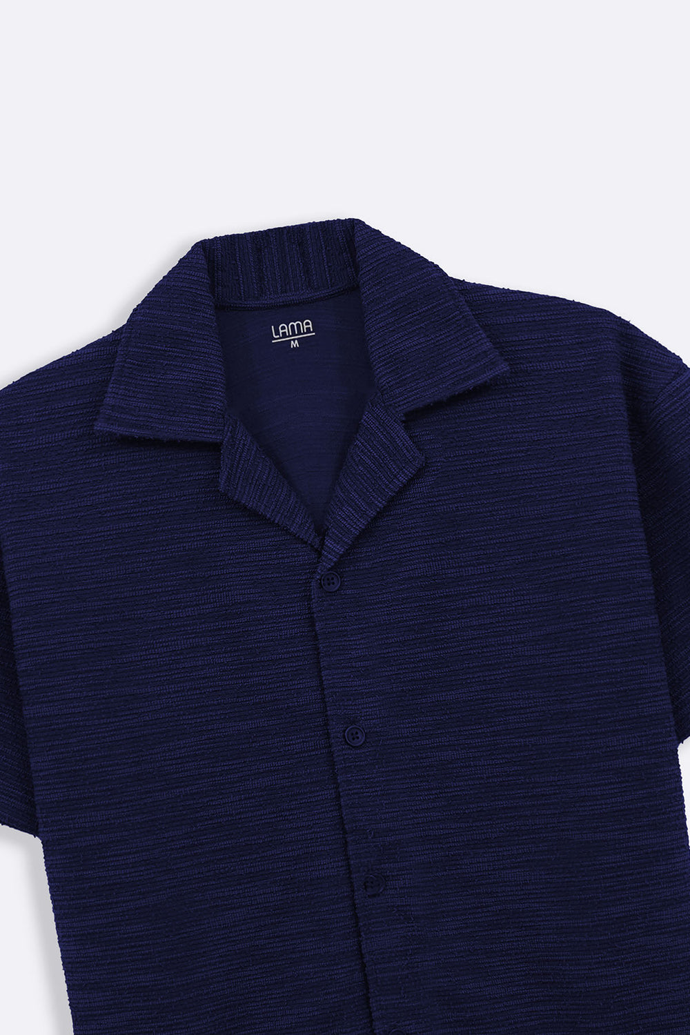 NAVY BOUCLE SAFARI SHIRT