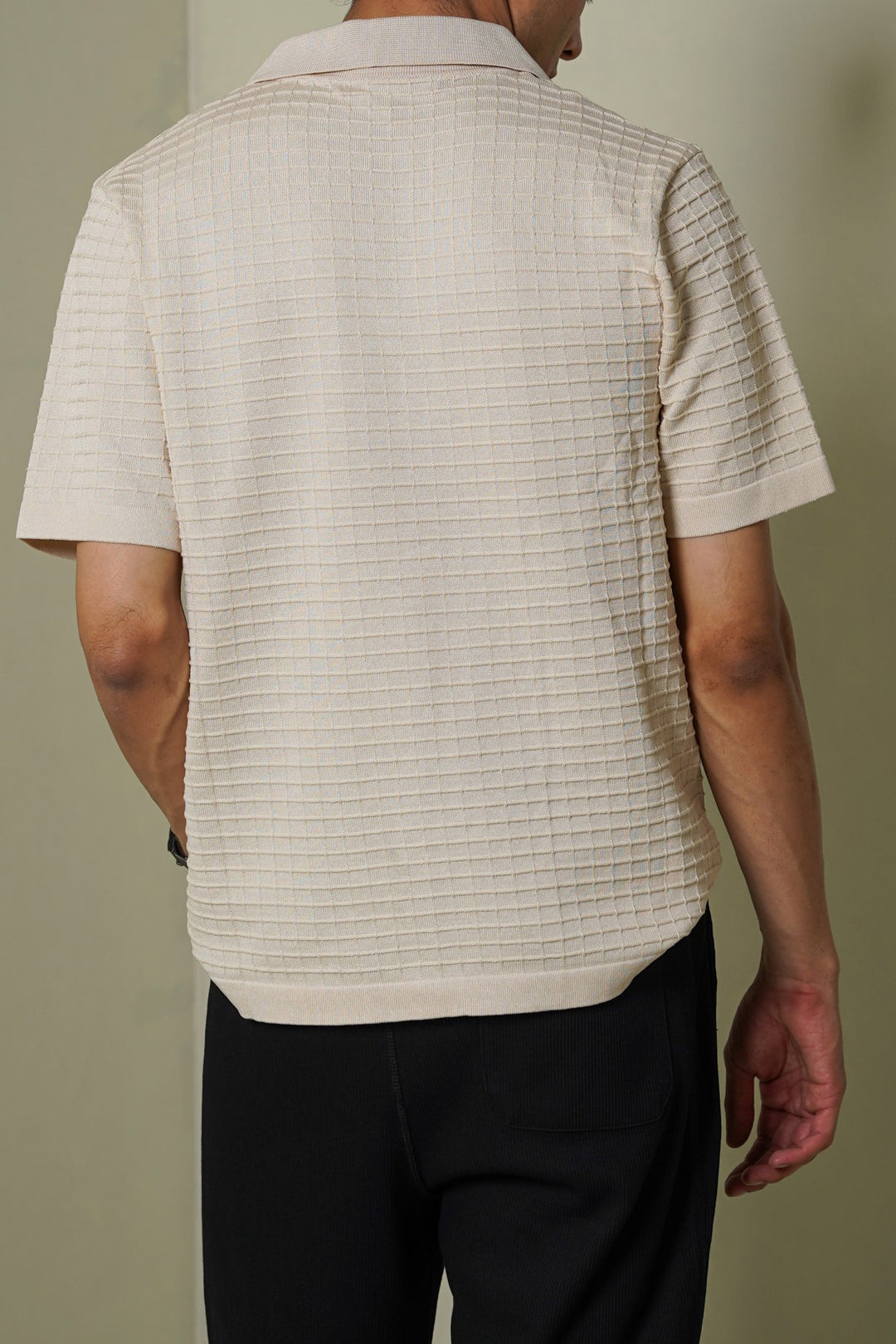 WAFFLE-KNIT SHIRT