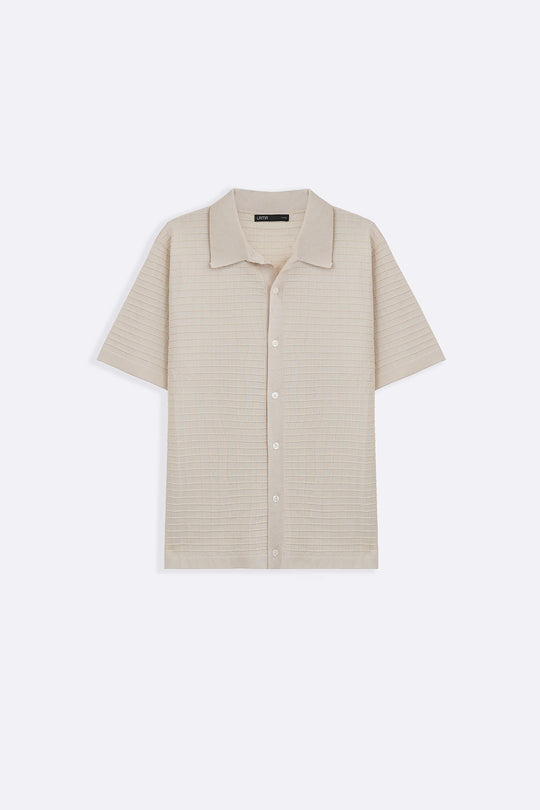 WAFFLE-KNIT SHIRT