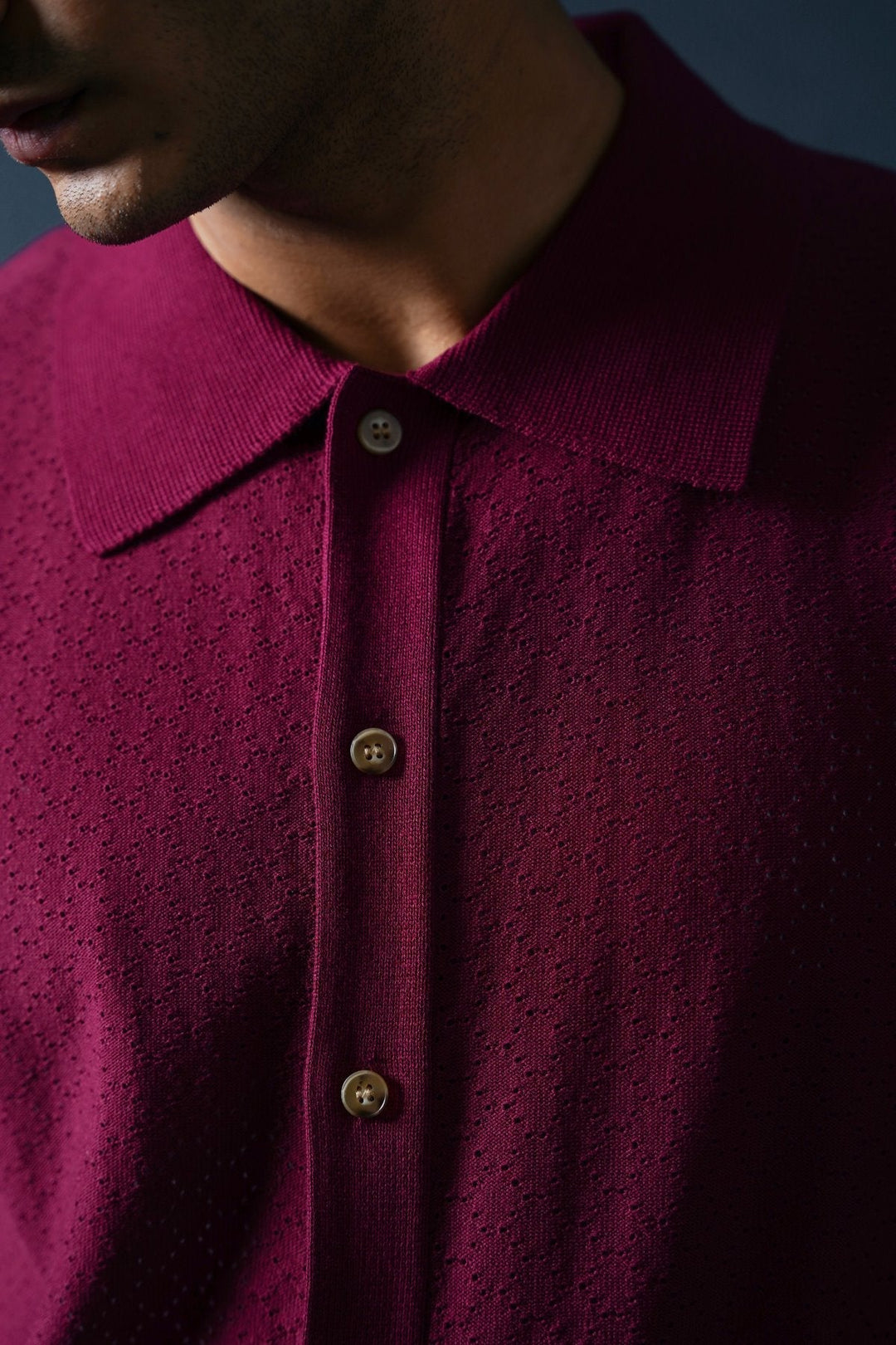 BURGUNDY HAVANA BUTTON-DOWN