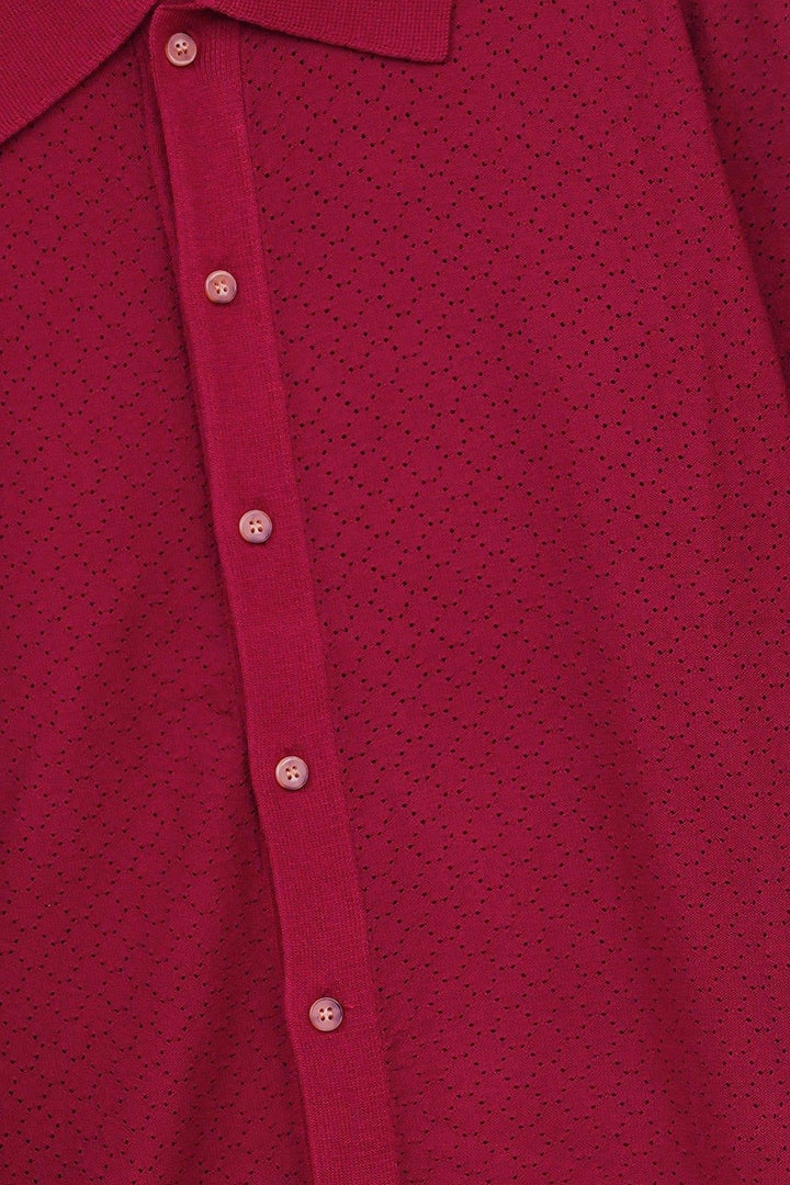 BURGUNDY HAVANA BUTTON-DOWN
