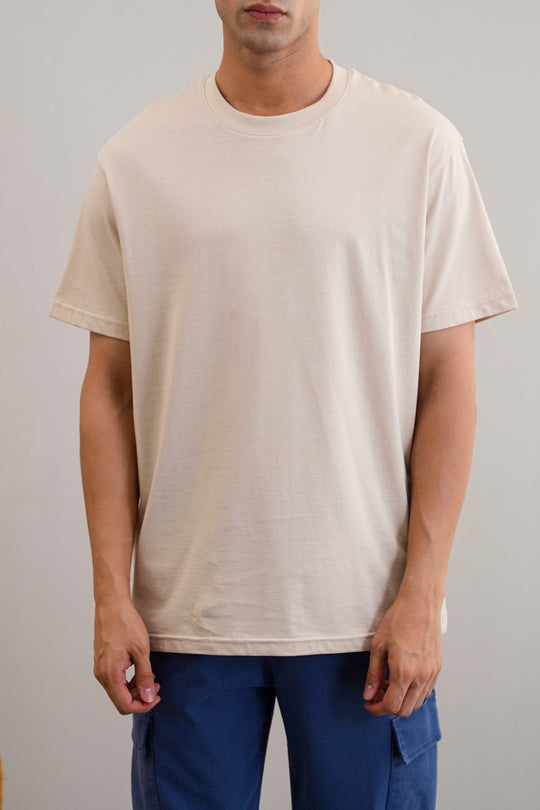 BEIGE CLASSIC COTTON TEE