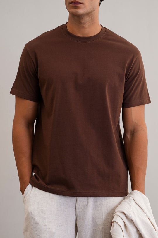 BROWN CLASSIC COTTON TEE