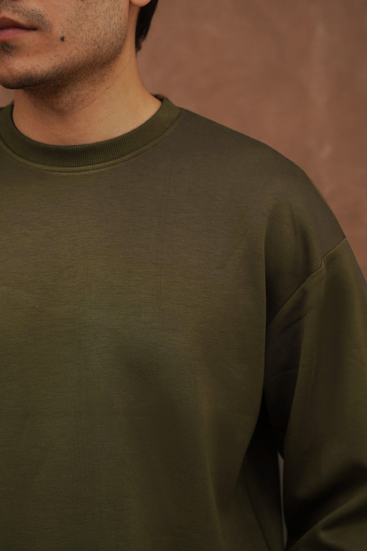 OLIVE FULL SLEEVES TEE
