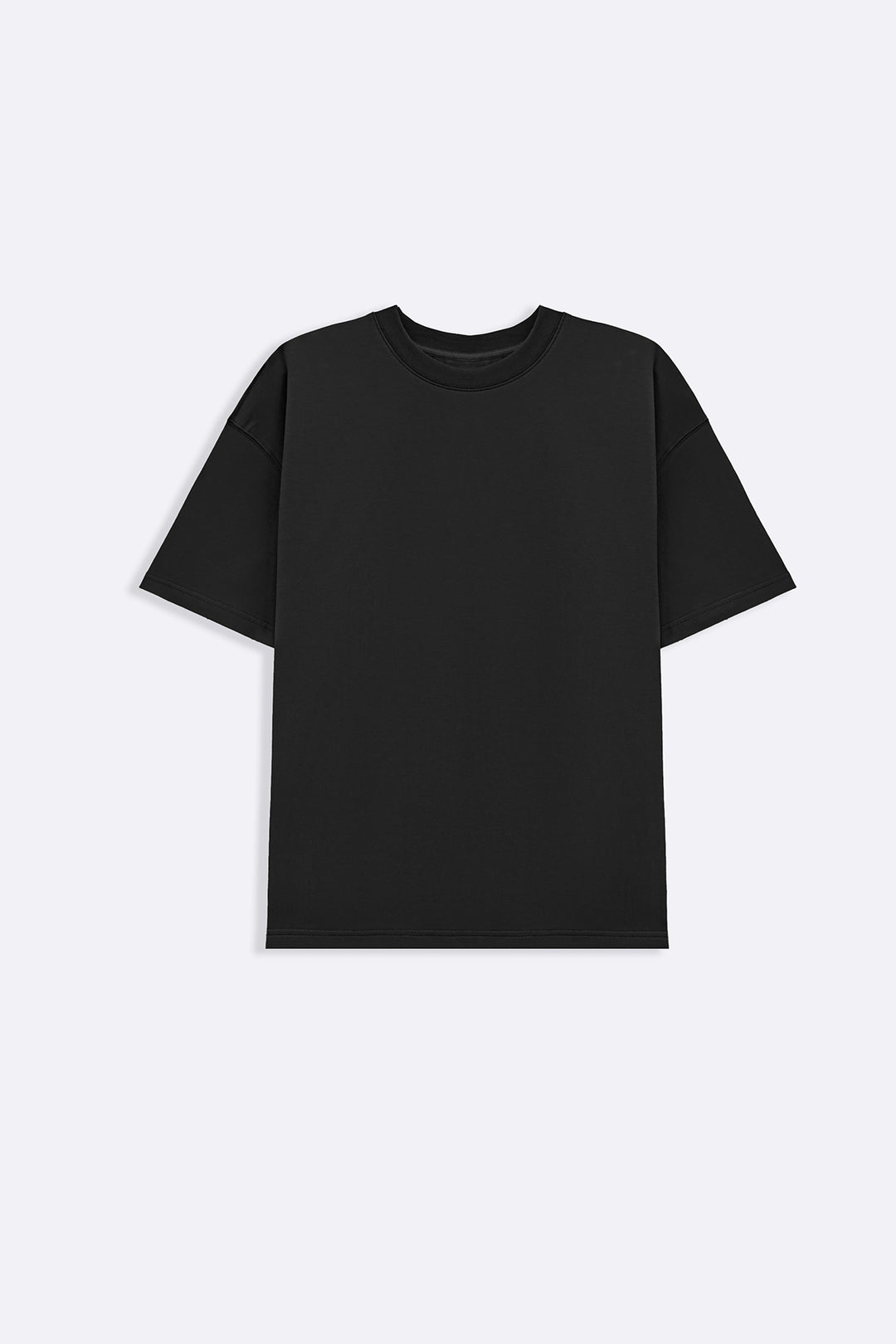 BLACK OVERSIZED TERRY TEE