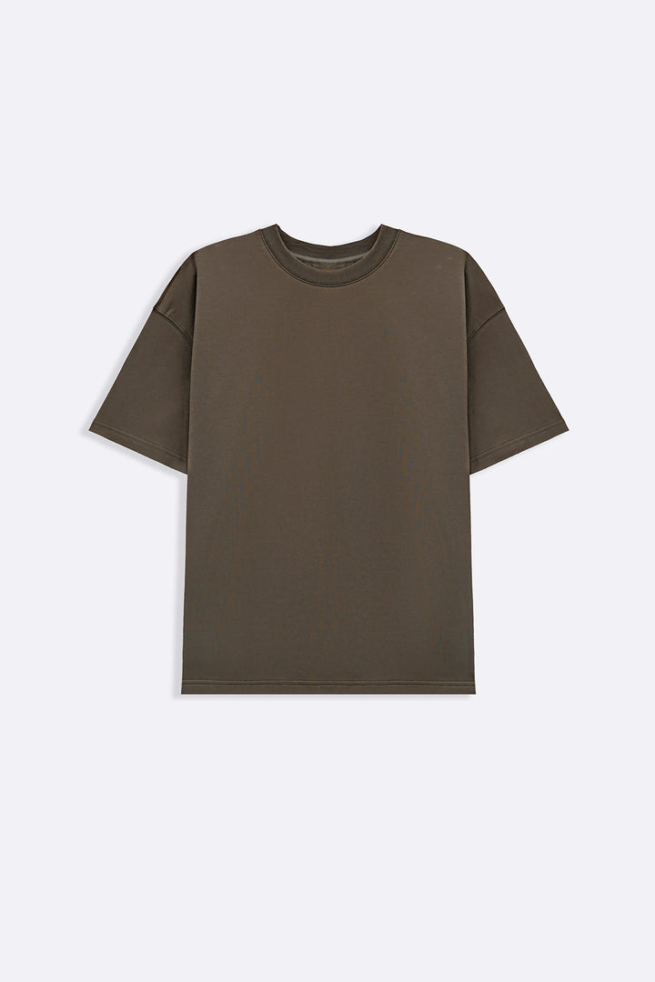 KHAKI OVERSIZED TERRY TEE
