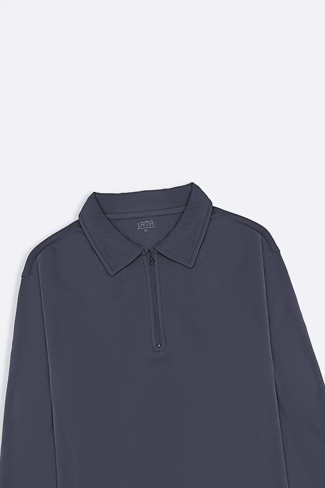 GREY ZIPPER POLO SWEATSHIRT