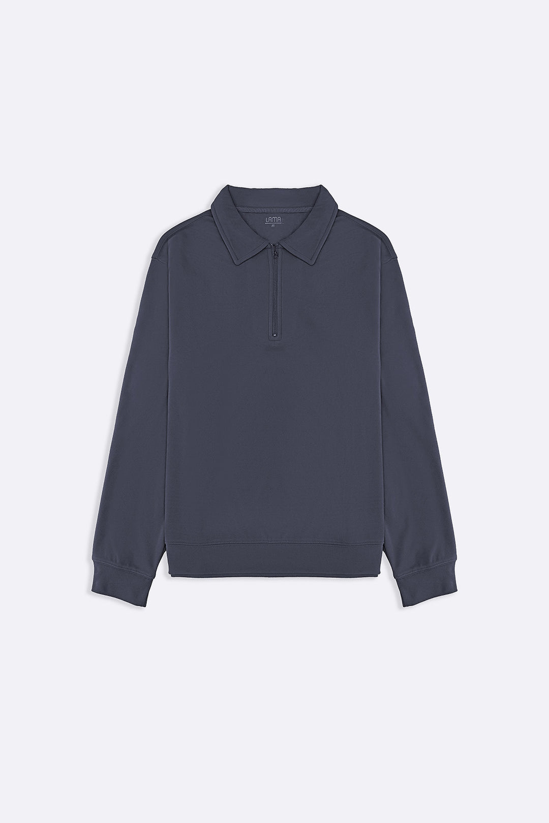 GREY ZIPPER POLO SWEATSHIRT