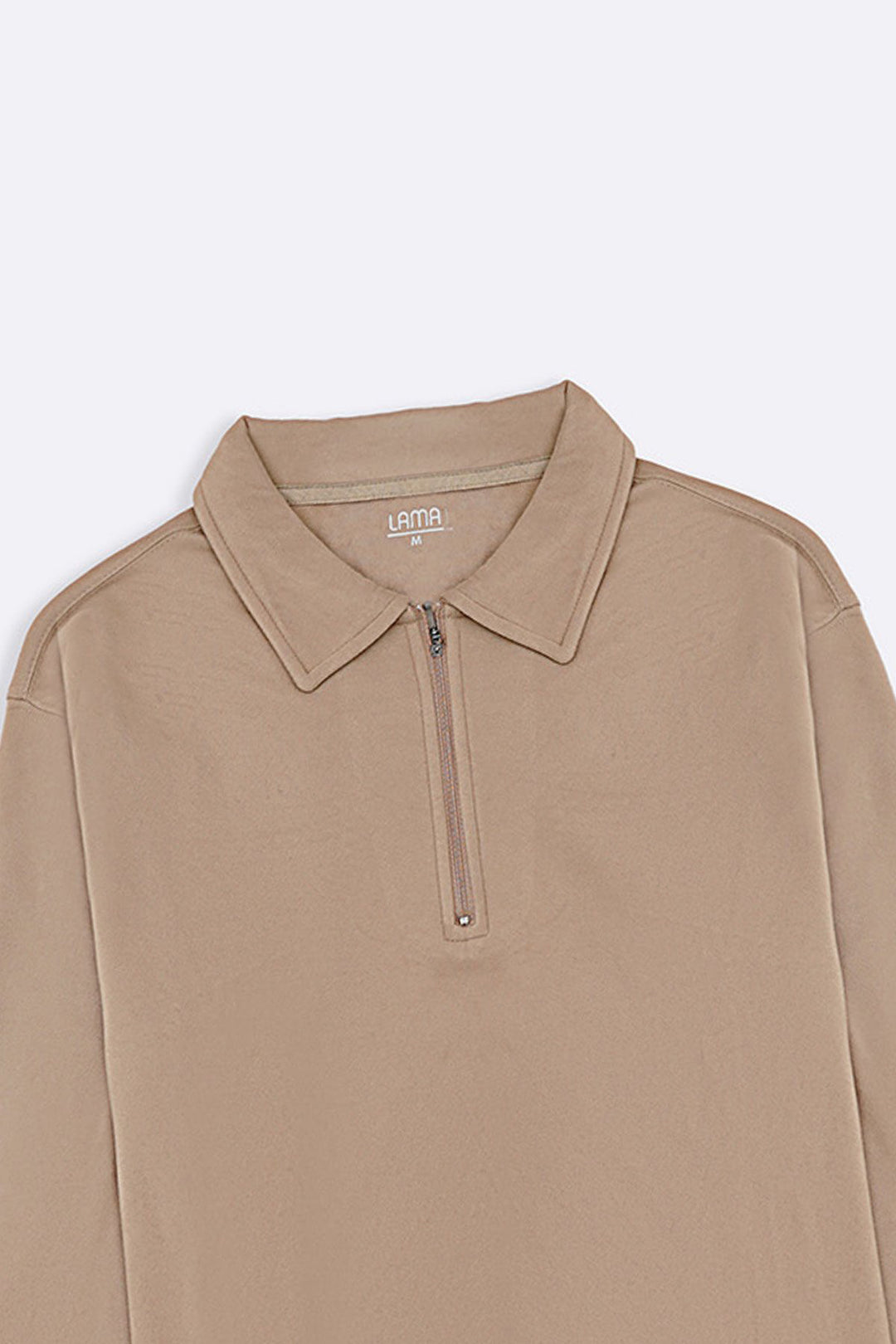 SAND ZIPPER POLO SWEATSHIRT