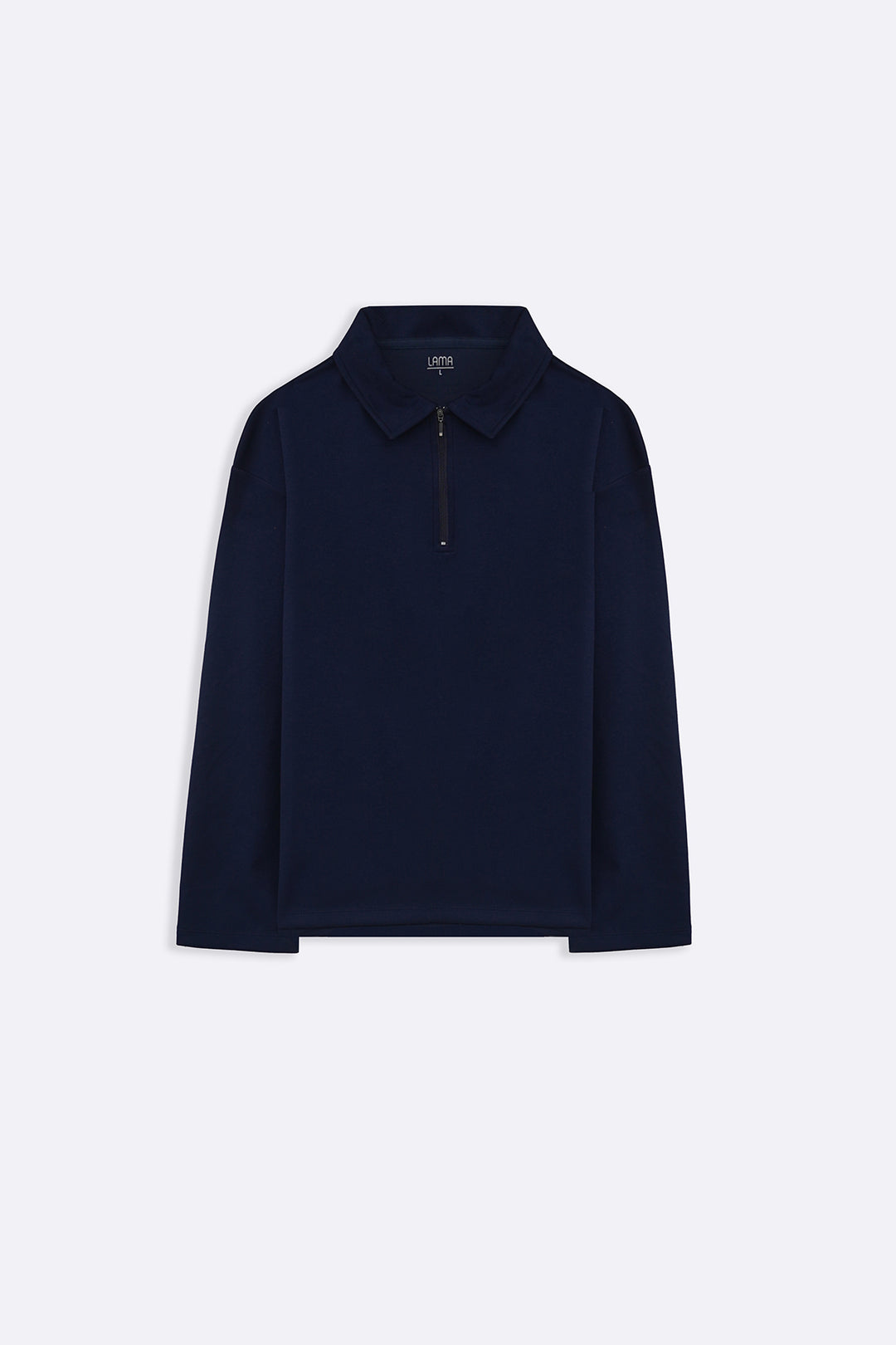 NAVY QUARTER-ZIP POLO