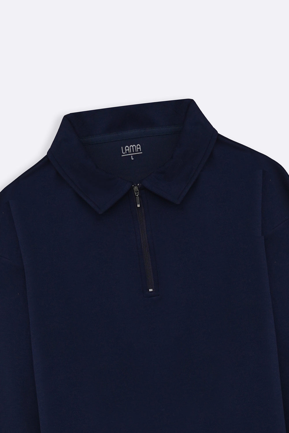 NAVY QUARTER-ZIP POLO