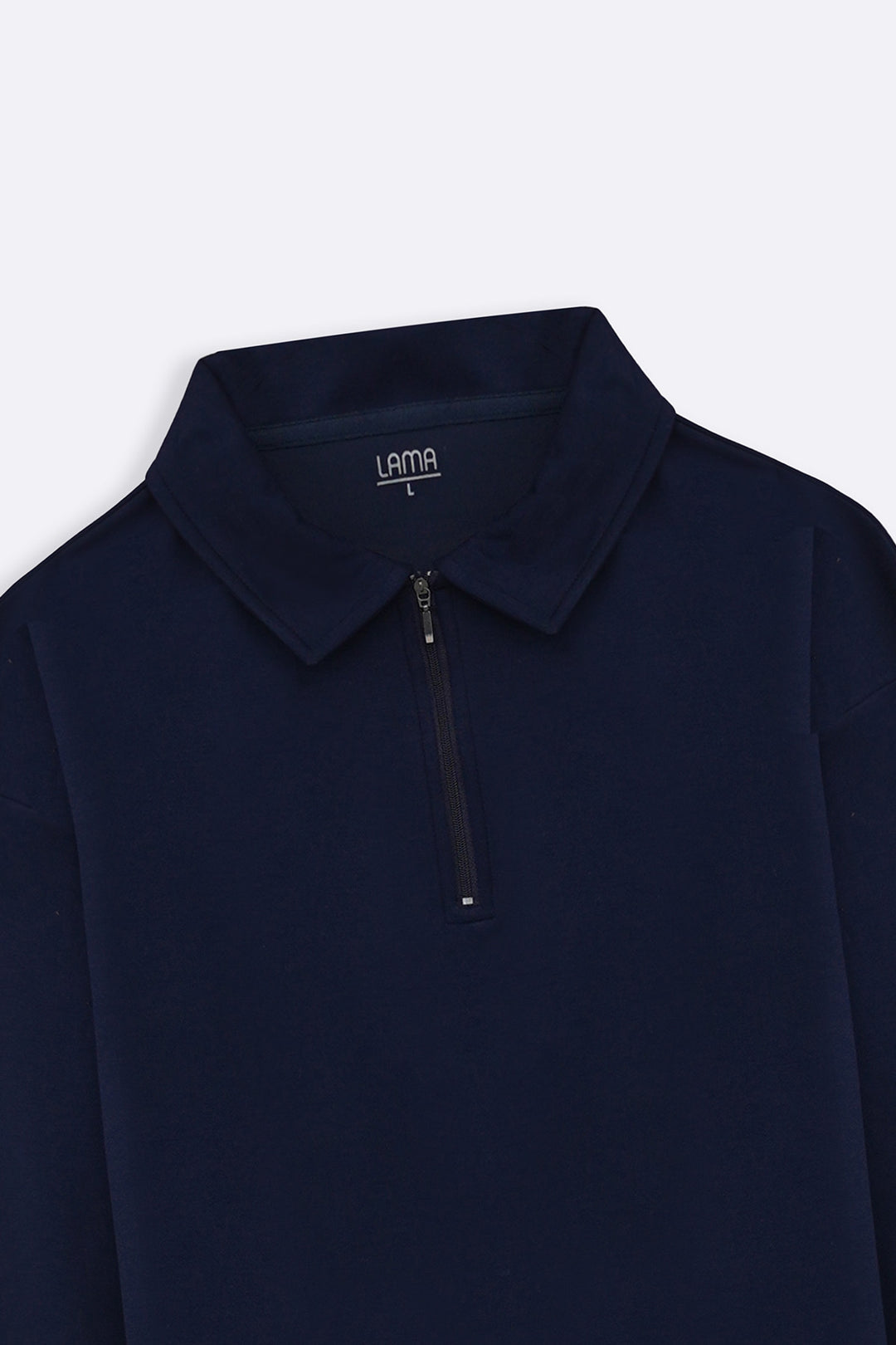 NAVY QUARTER-ZIP POLO