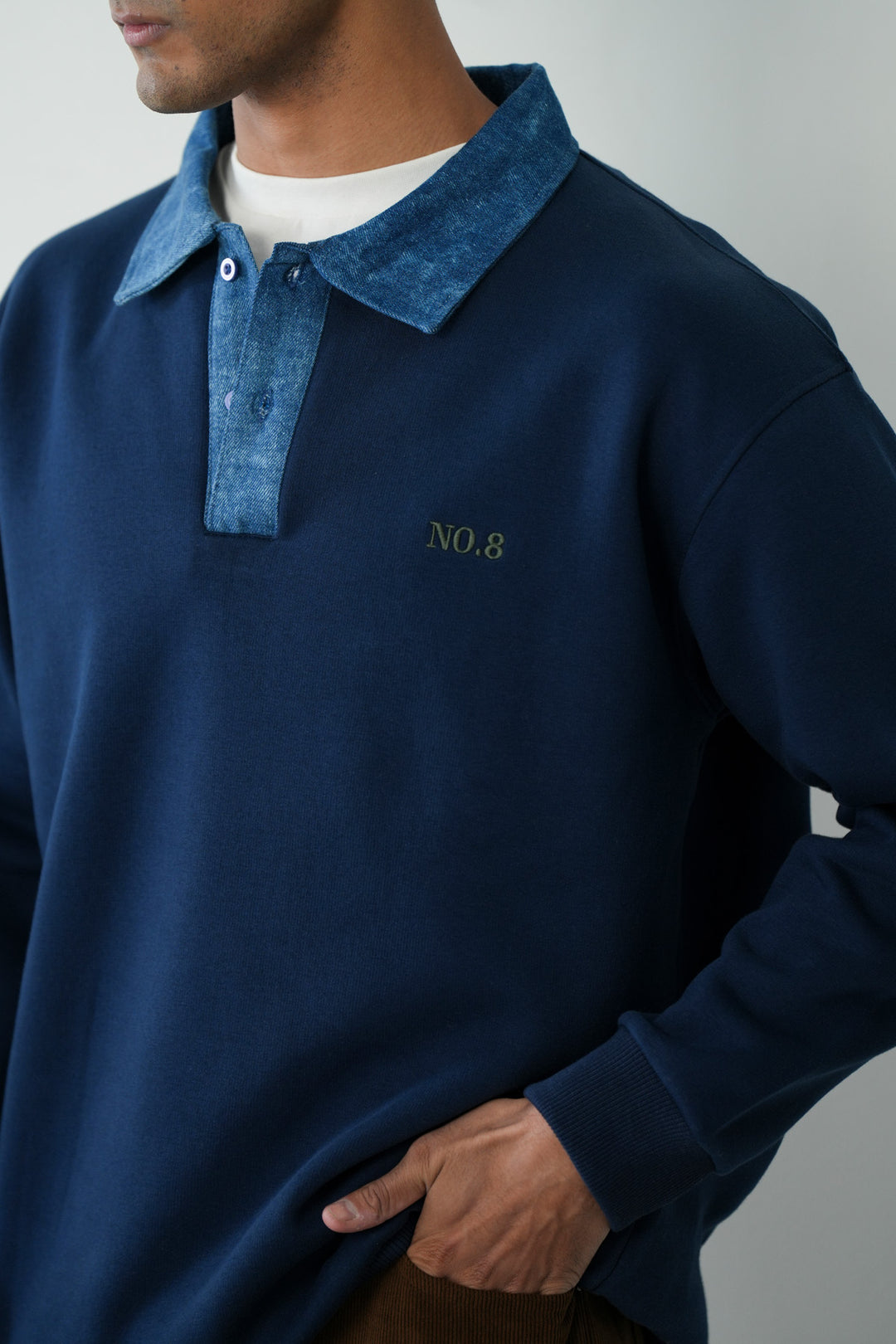CONTRAST COLLAR RUGBY POLO
