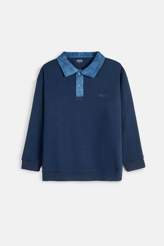 CONTRAST COLLAR RUGBY POLO