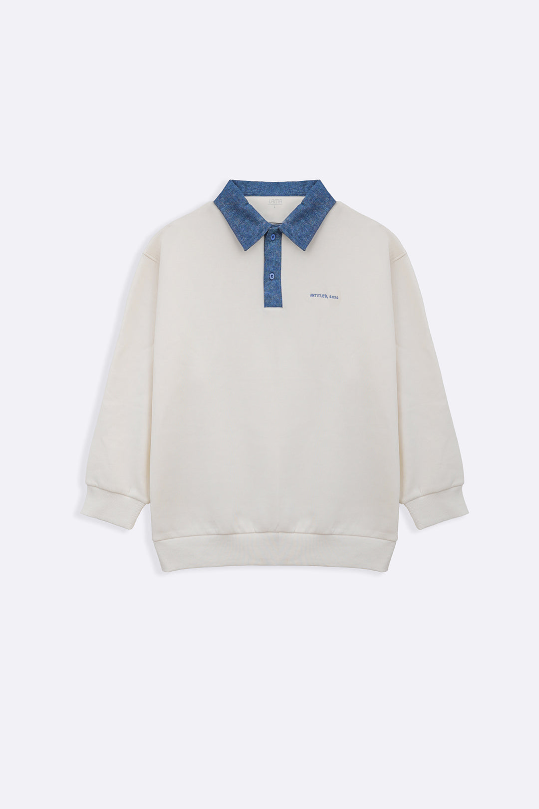 WHITE DENIM COLLAR POLO
