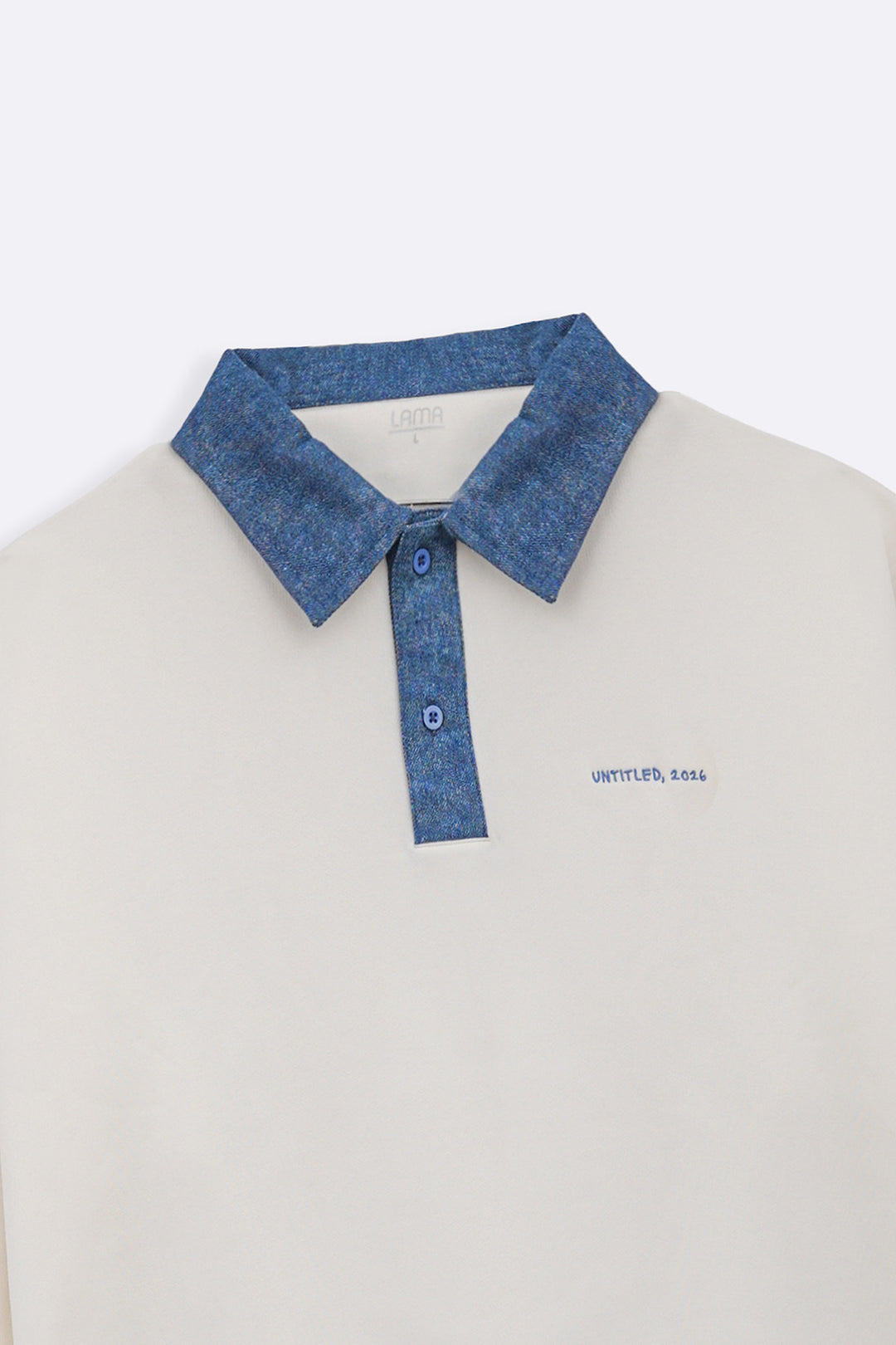 WHITE DENIM COLLAR POLO