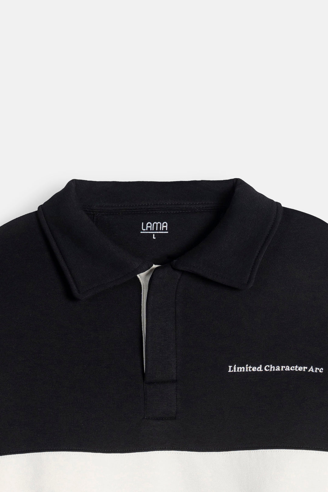 BLOCK STRIPE POLO SWEATSHIRT