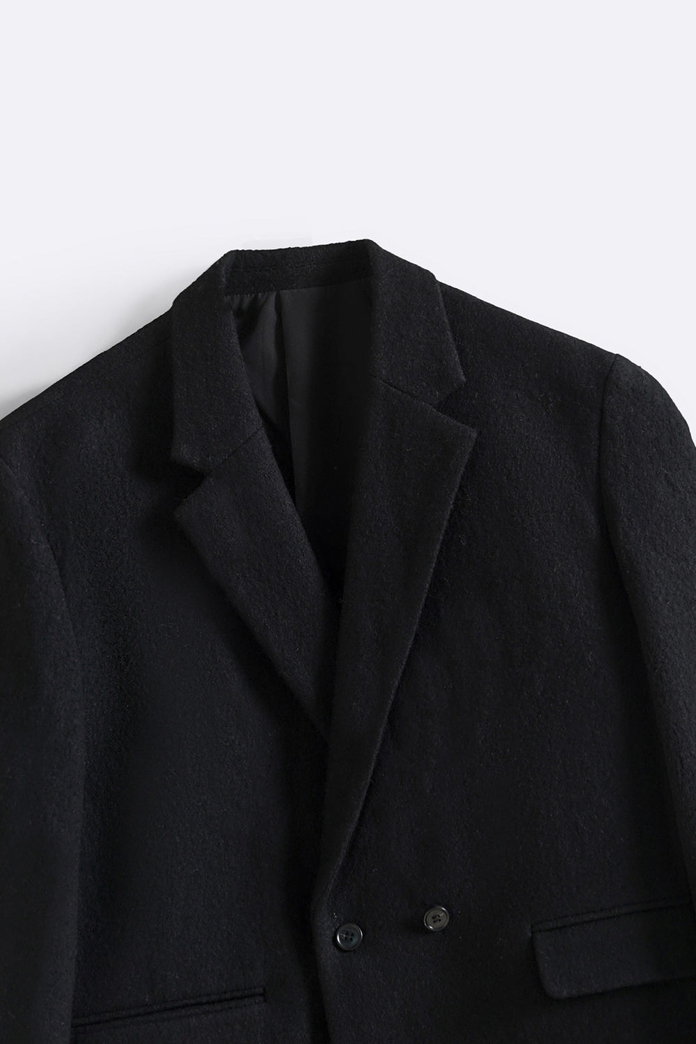 BLACK WOOL-BLEND DAILY JACKET