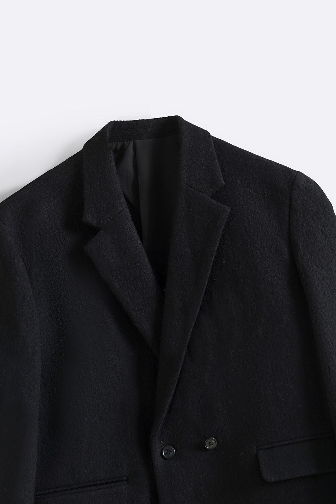 BLACK WOOL-BLEND DAILY JACKET
