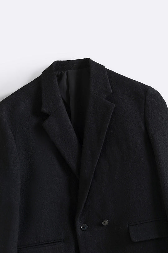 BLACK WOOL-BLEND DAILY JACKET