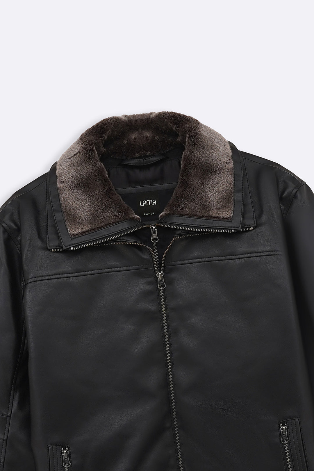 BLACK DETACHABLE COLLAR JACKET