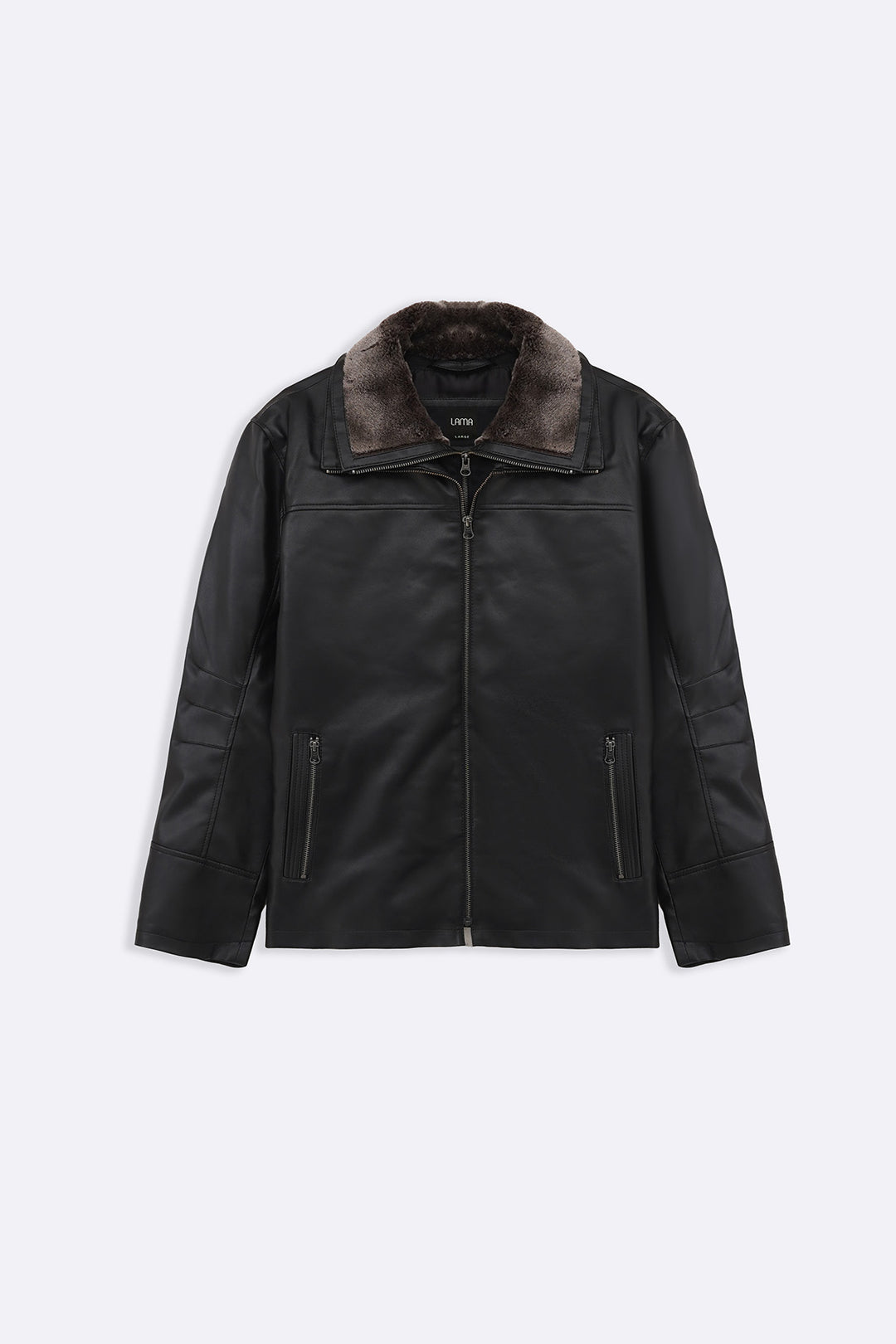 BLACK DETACHABLE COLLAR JACKET