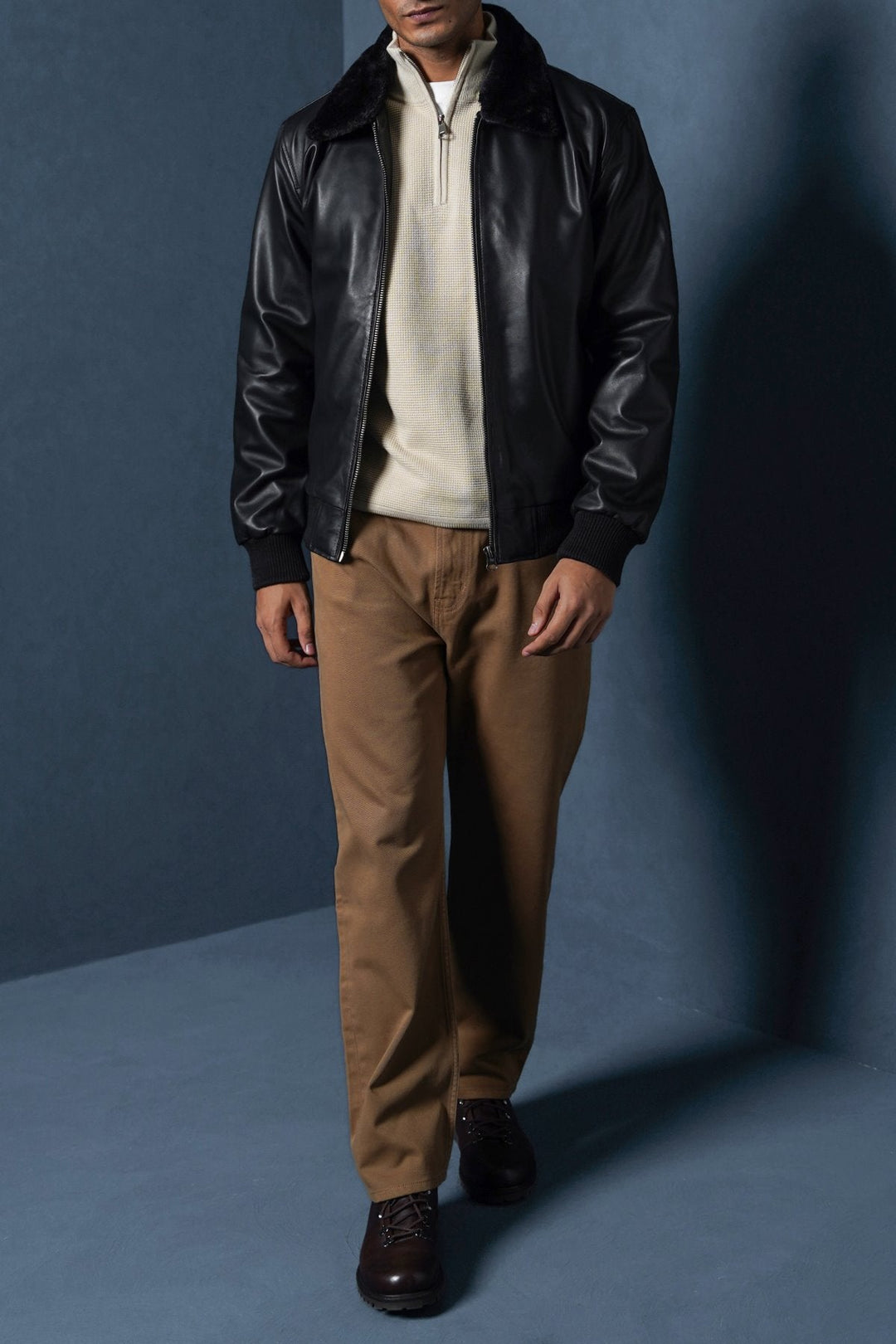 BLACK NAPPA LEATHER JACKET