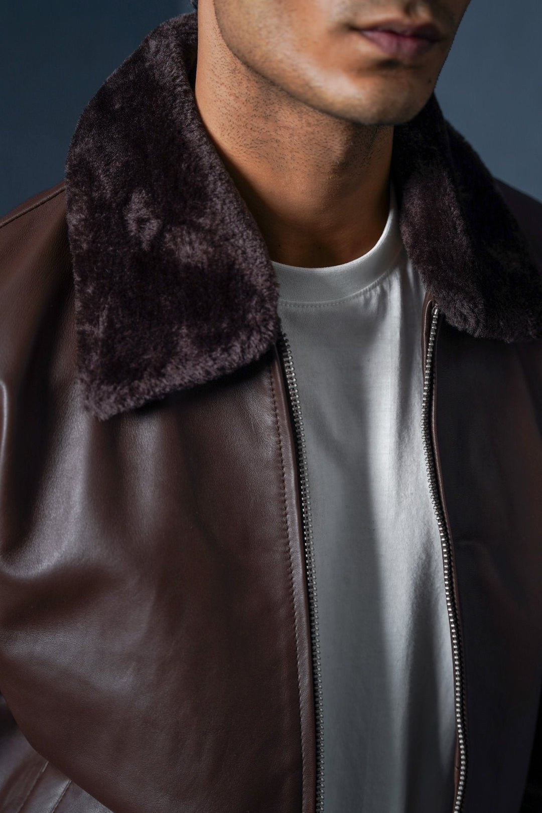 BROWN NAPPA LEATHER JACKET