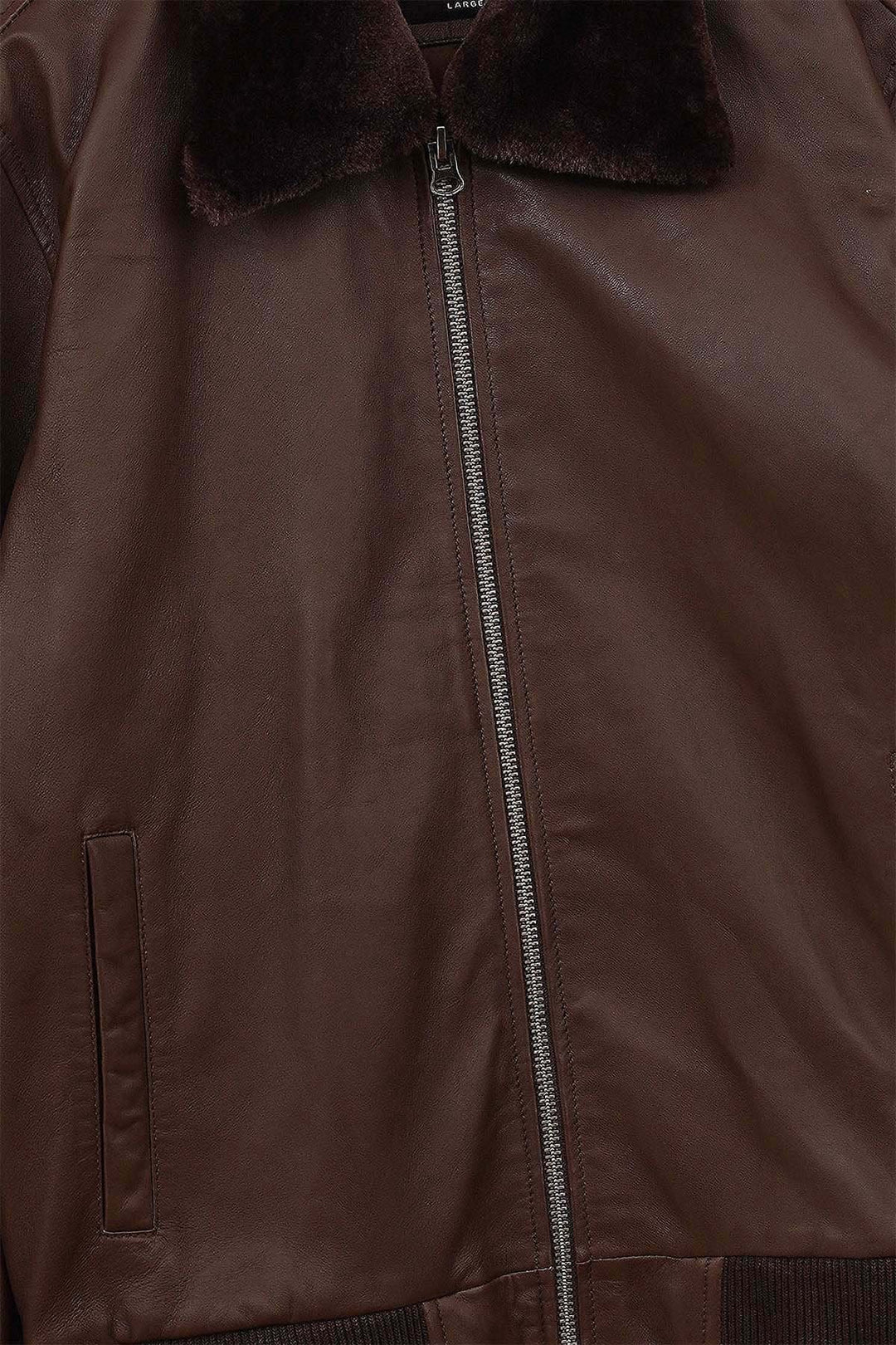 BROWN NAPPA LEATHER JACKET