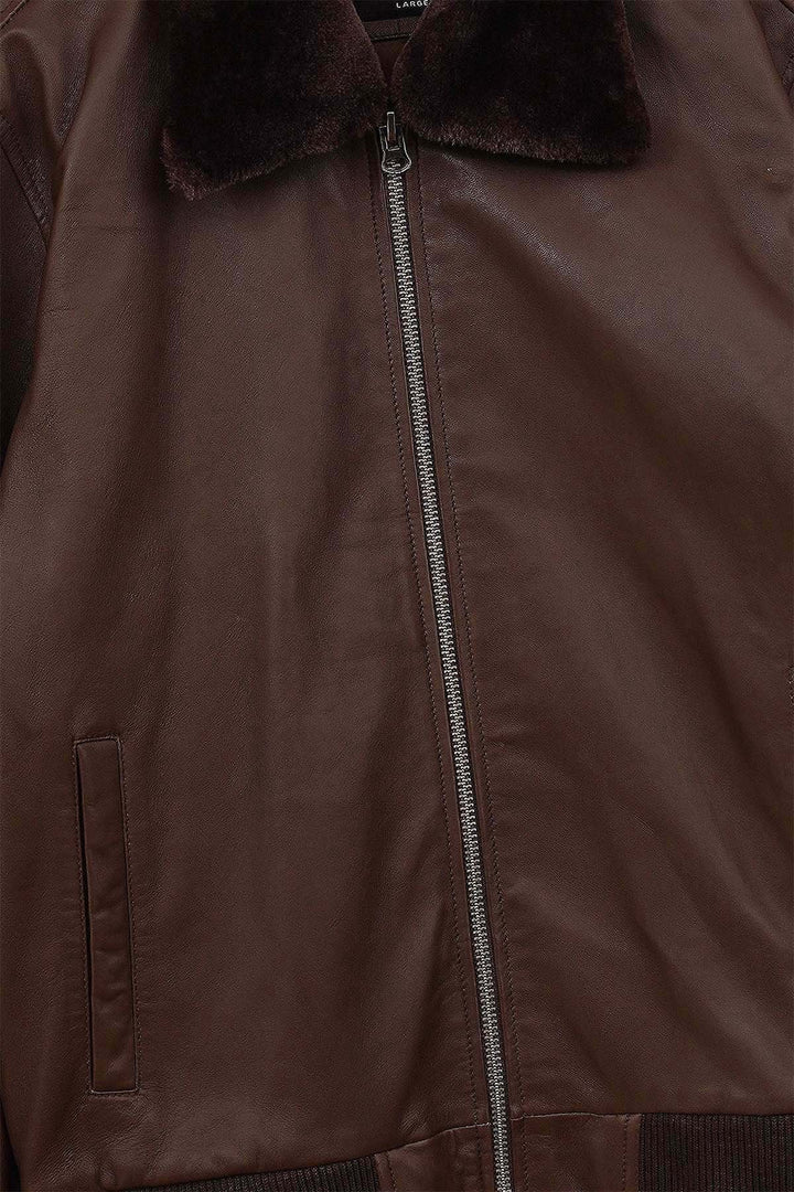 BROWN NAPPA LEATHER JACKET