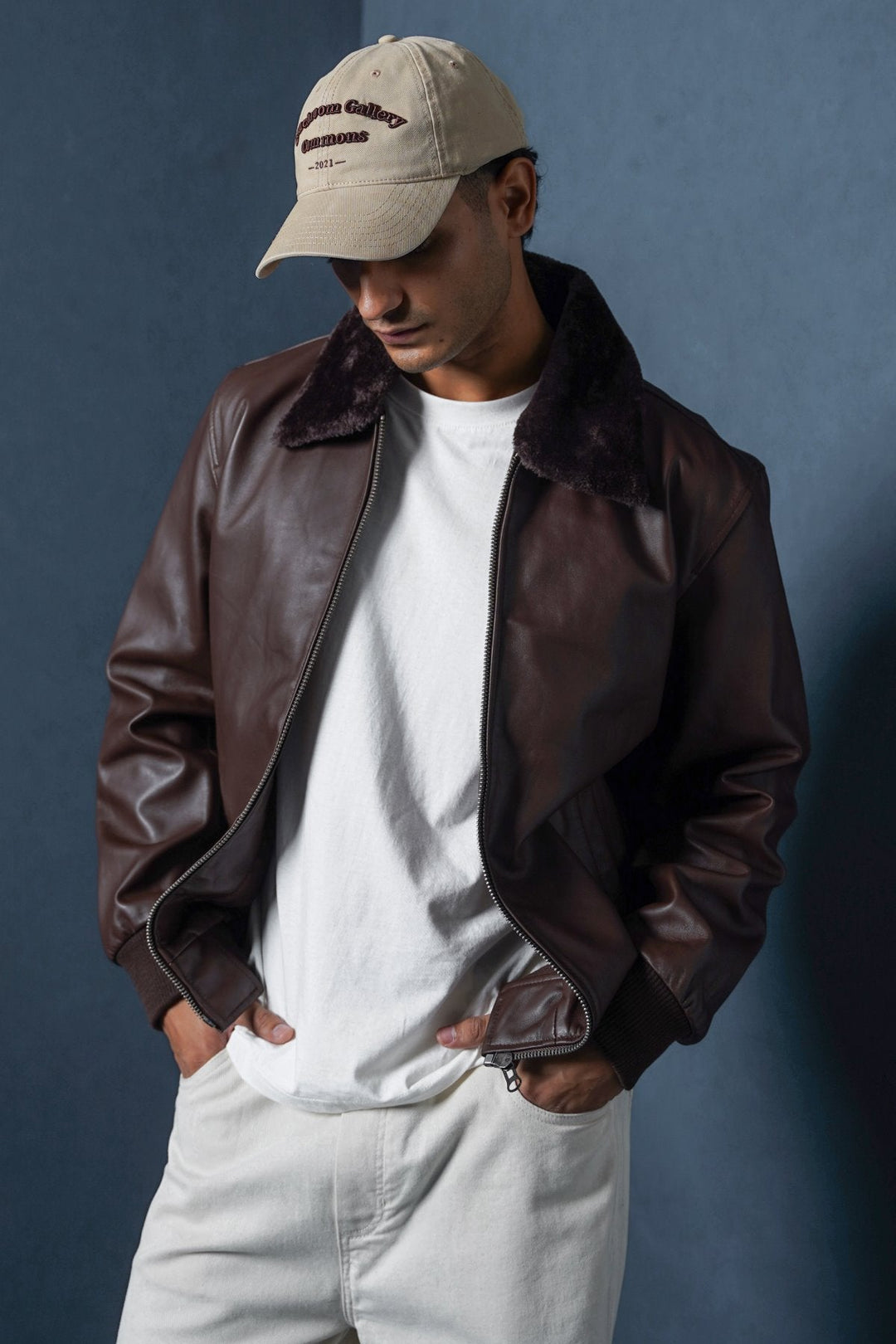 BROWN NAPPA LEATHER JACKET
