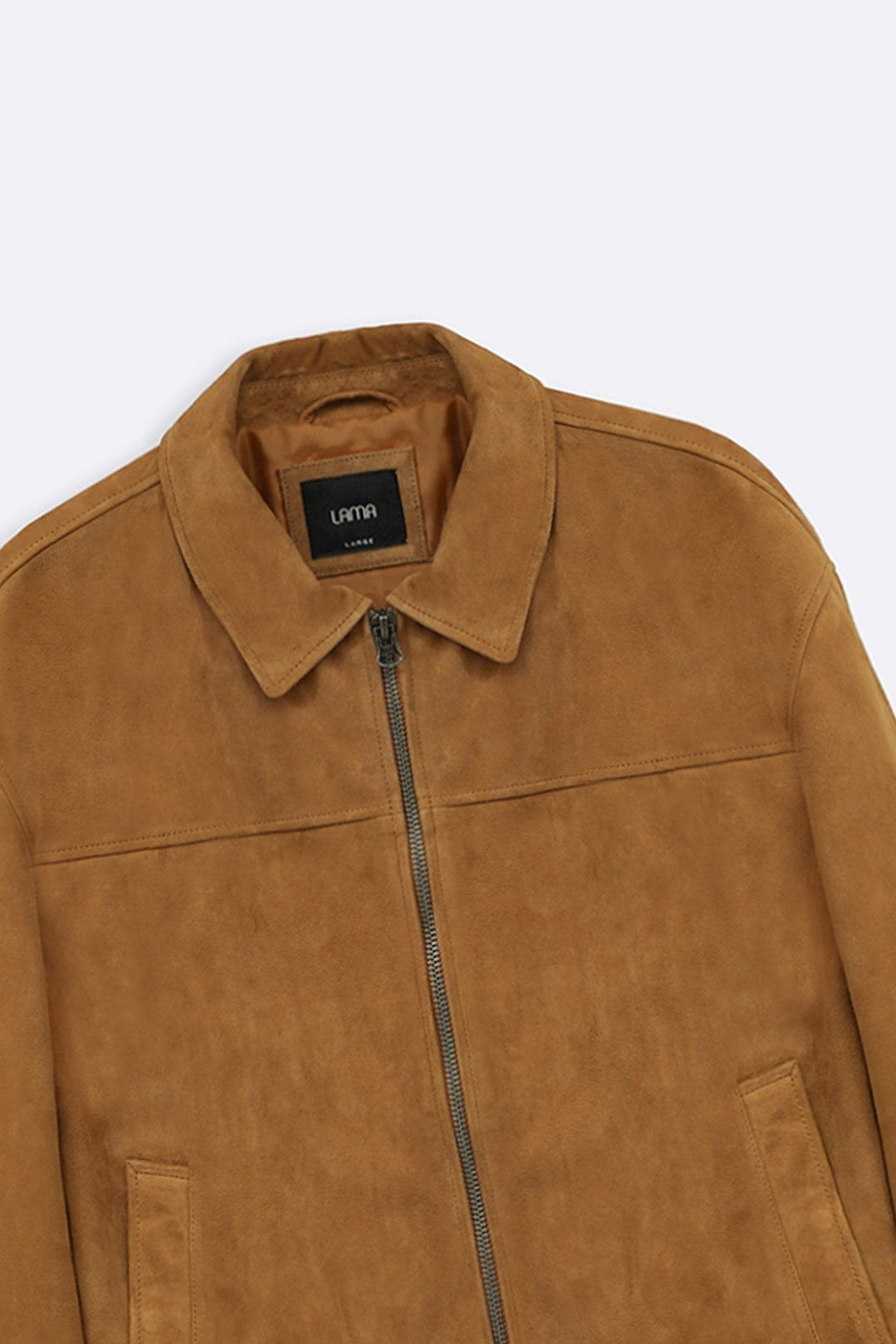 COGNAC SUEDE BOMBER JACKET