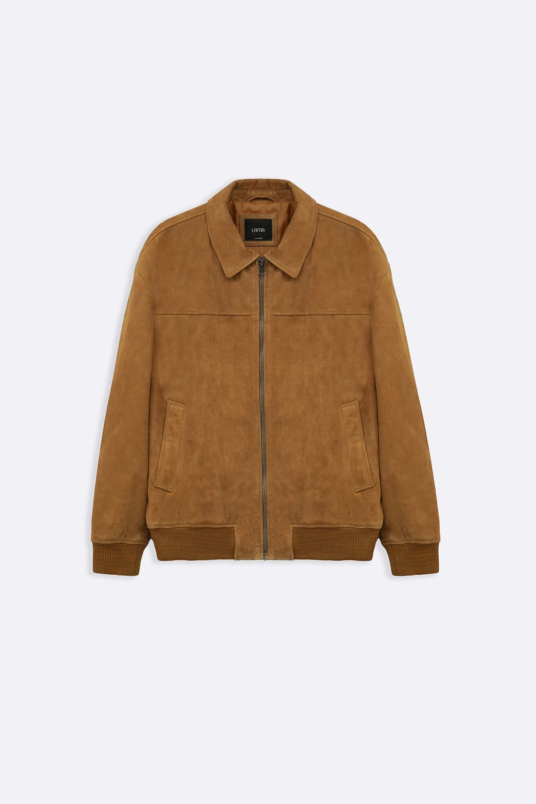 COGNAC SUEDE BOMBER JACKET