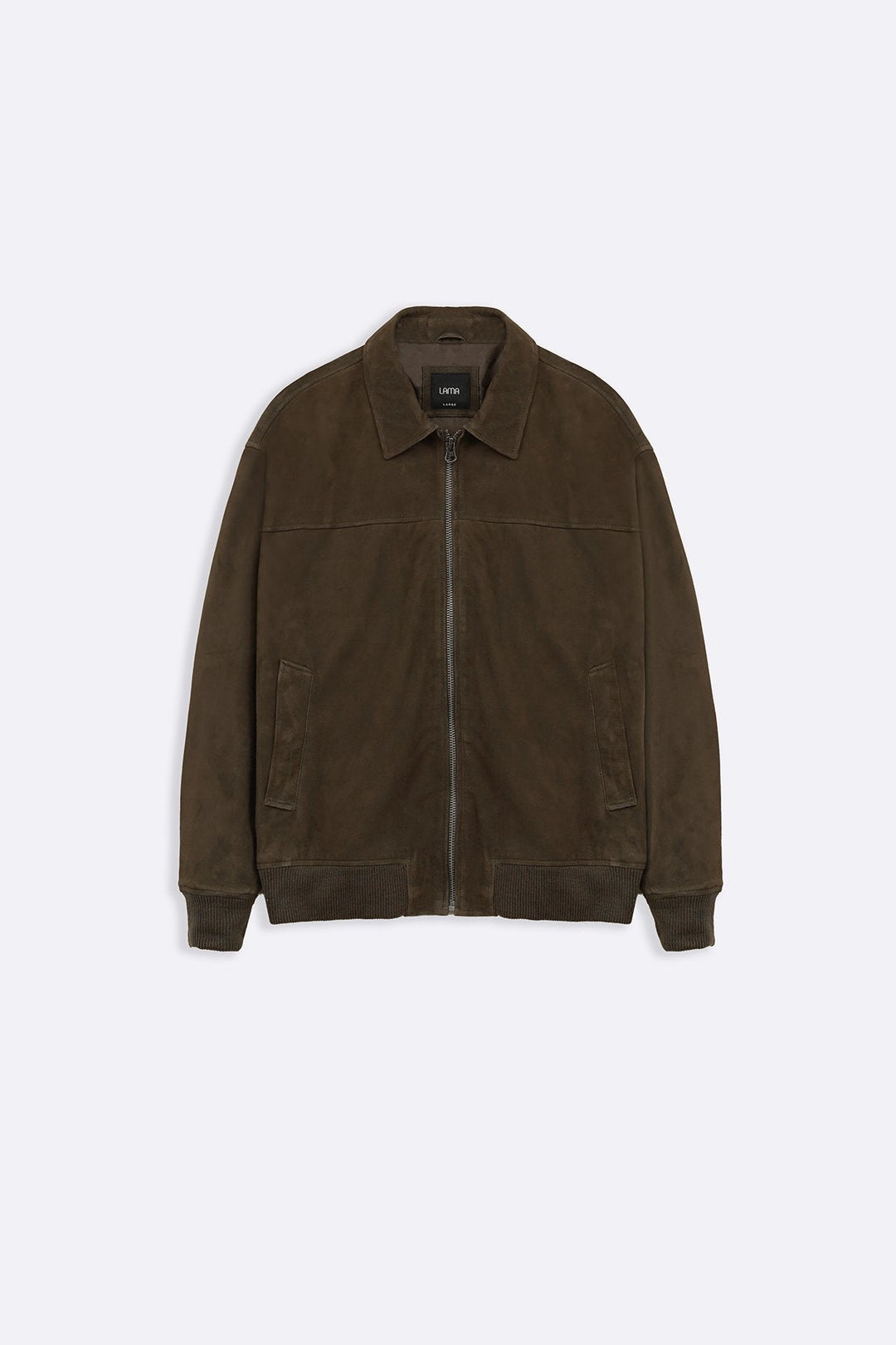 KHAKI SUEDE BOMBER JACKET