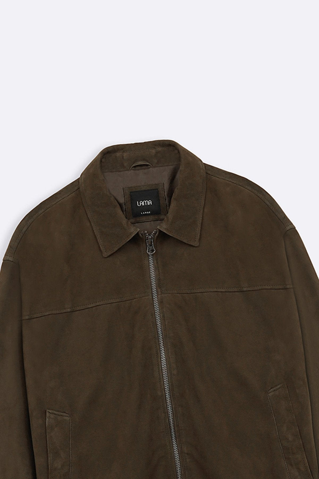 KHAKI SUEDE BOMBER JACKET