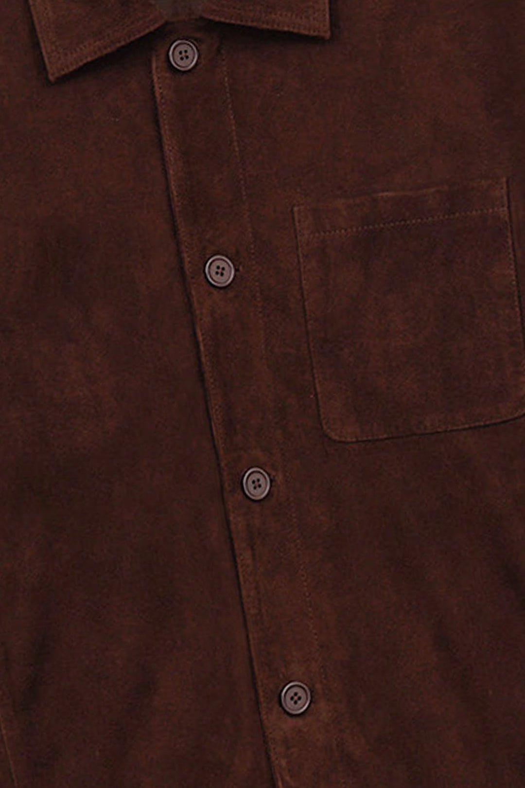 BROWN SUEDE BUTTON-UP JACKET